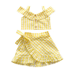 Girls Plaid Summer Suit