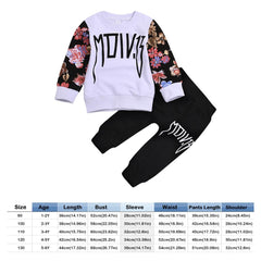 2 Pcs Boys Floral Sweatshirt + Pants