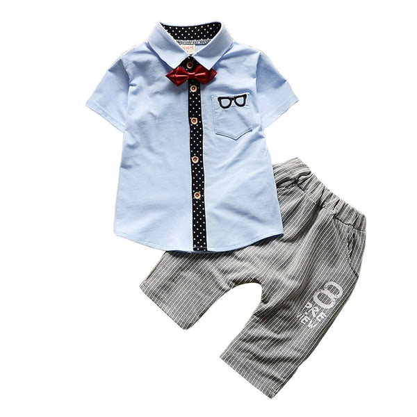 Boys Summer Shirts + Striped Shorts