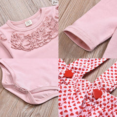 2 Pcs  Baby Girls Ruffled Tops + Suspender Skirt