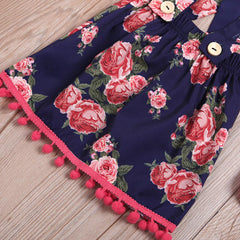 2 Pcs Baby Girl Rompers + Suspender Skirt