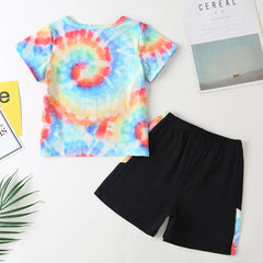 Baby Dye Letter T-shirt + Shorts Set