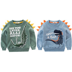 Boys Animal Text Tops