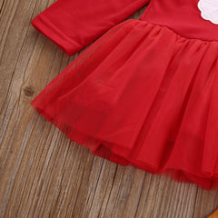 2PCS Baby Girls Xmas Tops Dress + Pants Sets