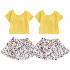 2pc Summer Girls TShirt+Skirt