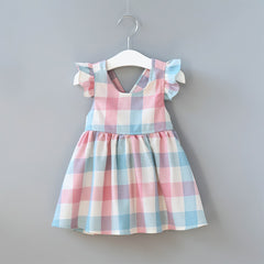 Girls Plaid Summer Dress