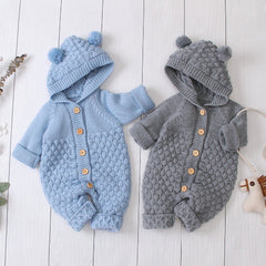 Bear Hooded Baby Jumpsuit