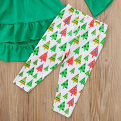 Christmas Baby Girls Tops + Pants + Headband