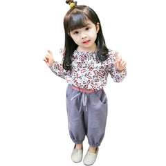 Girls Floral Tops + Pants Set