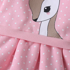 2Pcs Deer Pink Top + Skirt