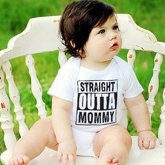 "STRAIGHT OUTTA MOMMY" Summer Baby Bodysuit