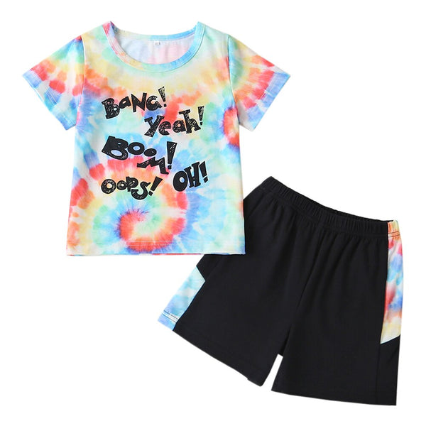 Baby Dye Letter T-shirt + Shorts Set