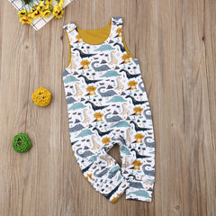 0-24 Months Baby Boy Cartoon Dinosaur Jumpsuit