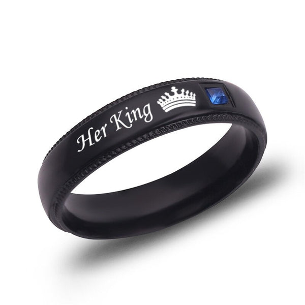 Her King & His Queen Promise Couple Rings