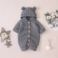 Bear Hooded Baby Jumpsuit