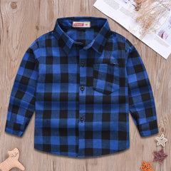 Boys Plaid Cardigan Shirts