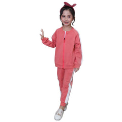 2 Pcs Girls Zipper Tops + Pants Sets