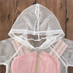 Baby Girls Fishnet Hoodies + Shorts Loose Pleated Tracksuit