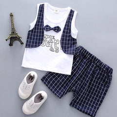 Boys Bow Tie Shirt + Short Suit