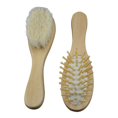 2 Pcs Baby Wooden Hairbrush