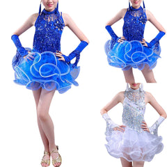 Girls Sequins Ruffle Dress