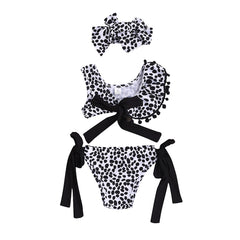 3 Pcs Girls Leopard Swimsuit